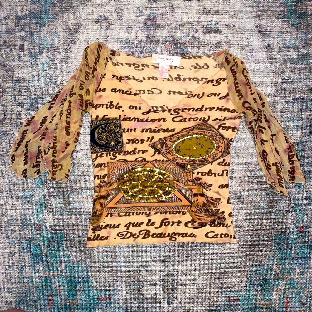 Off the shoulder Sequin Printed Top